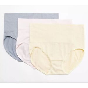464 Breezies Seamless Wide Band Brief Panty Set of 3 LIGHTS sz M